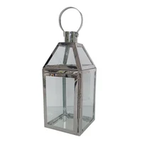 Farol Vidrio/Metal 12x26 Cm Plata Milán
