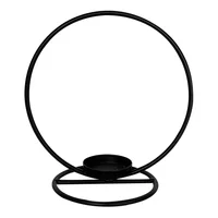 Candelabro Aro Pequeño Metal 21x22 Cm Negro Sogno