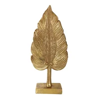 Escultura Hoja Pequeño Poliresina 14x32.5 Cm Oro Benares