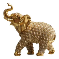 Escultura Elefante Brillos 14.5x14.5 Cm Oro Benares