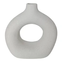 Florero Hueco Cerámica 19x19 Cm Blanco Alma