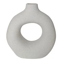 Florero Hueco Cerámica 22x24 Cm Blanco Alma