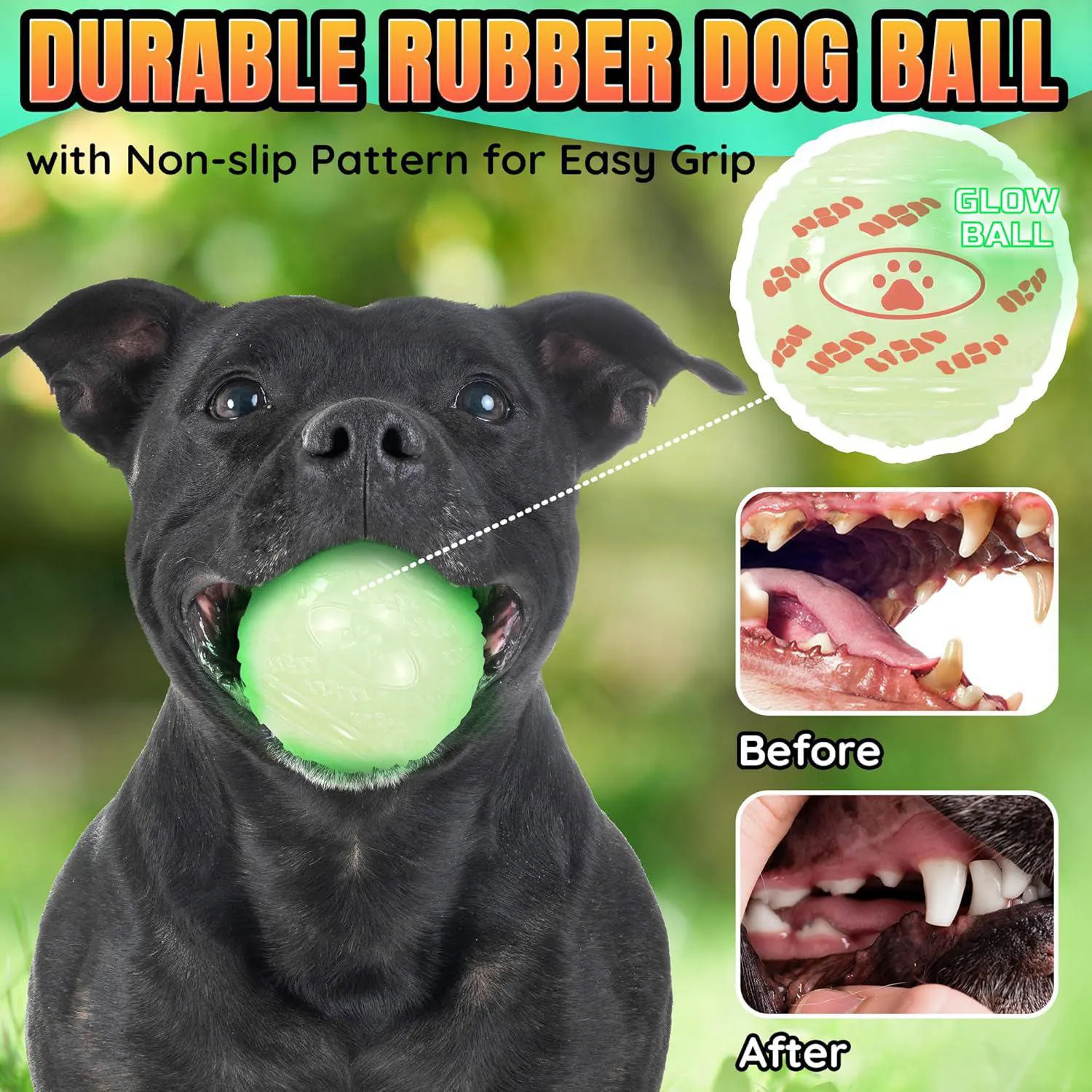 Pelotas Chirriantes Para Perros Que Brillan En La Oscuridad Paquete De Cuatro 5