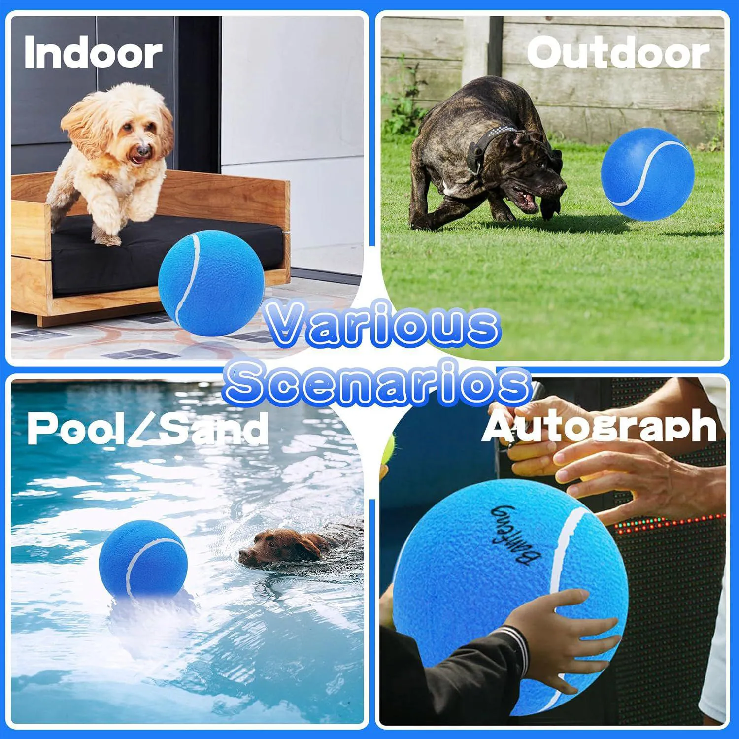 Pelota De Tenis Gigante Para Perros Ideal Para Juegos Al Aire Libre 7