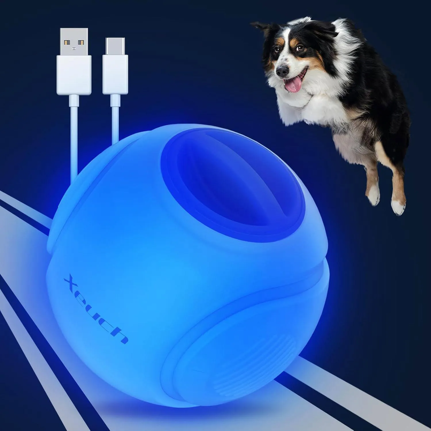 Pelota LED Recargable para Perros con Rebote Automático Aroma Natural y Alta Durabilidad