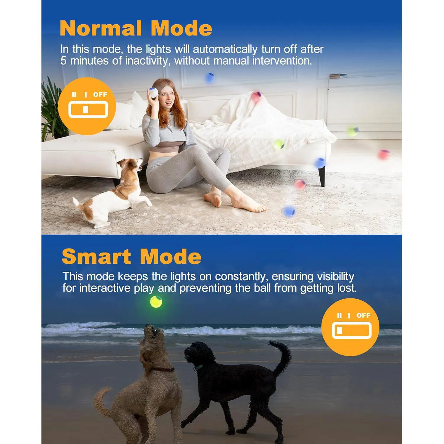 Pelota LED Recargable para Perros con Rebote Automático Aroma Natural y Alta Durabilidad 4
