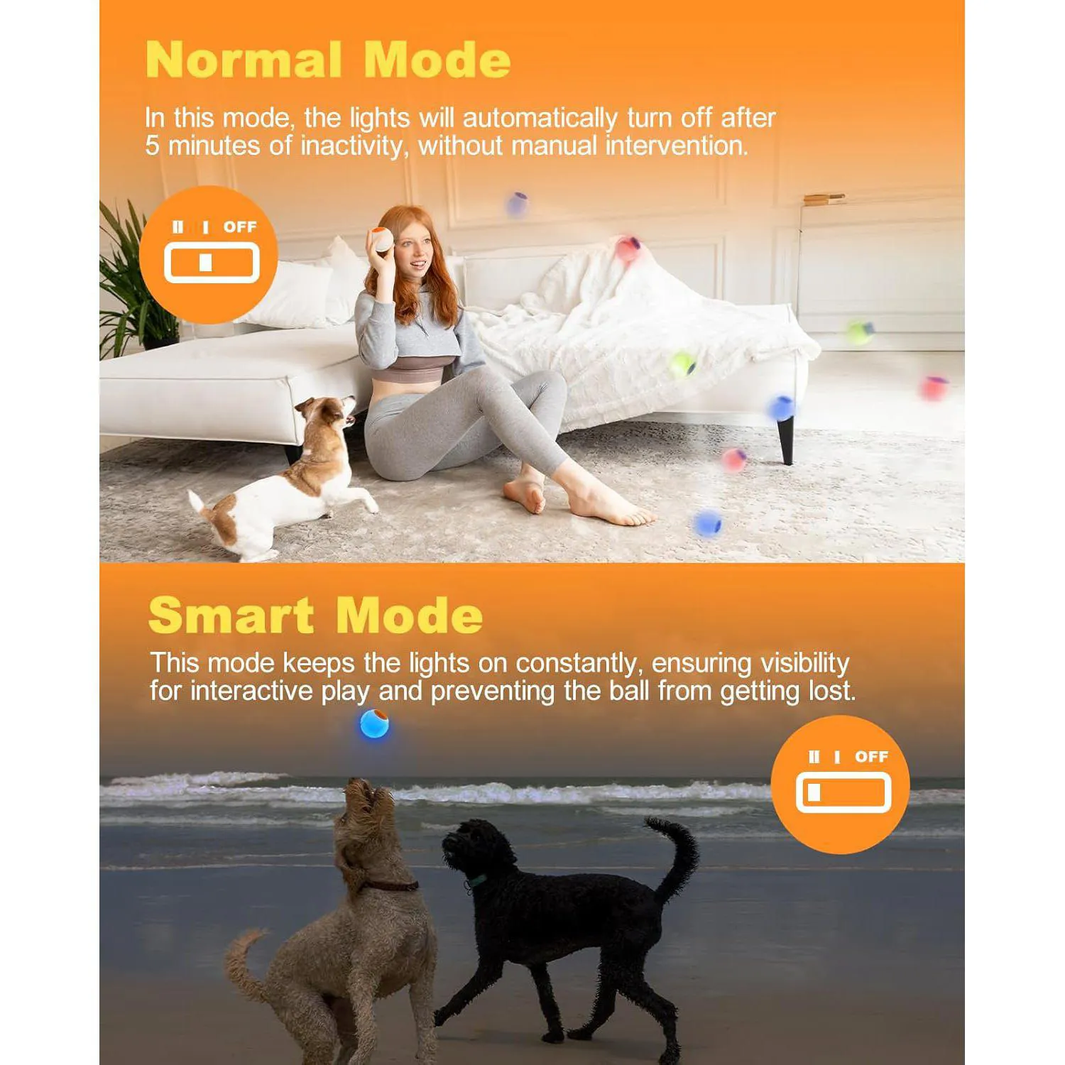 Pelota LED Para Perros Con Aroma Natural Y Carga Rápida Resistente Al Agua 4