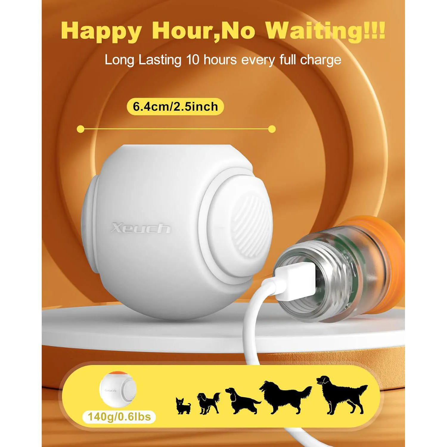 Pelota LED Para Perros Con Aroma Natural Y Carga Rápida Resistente Al Agua 5
