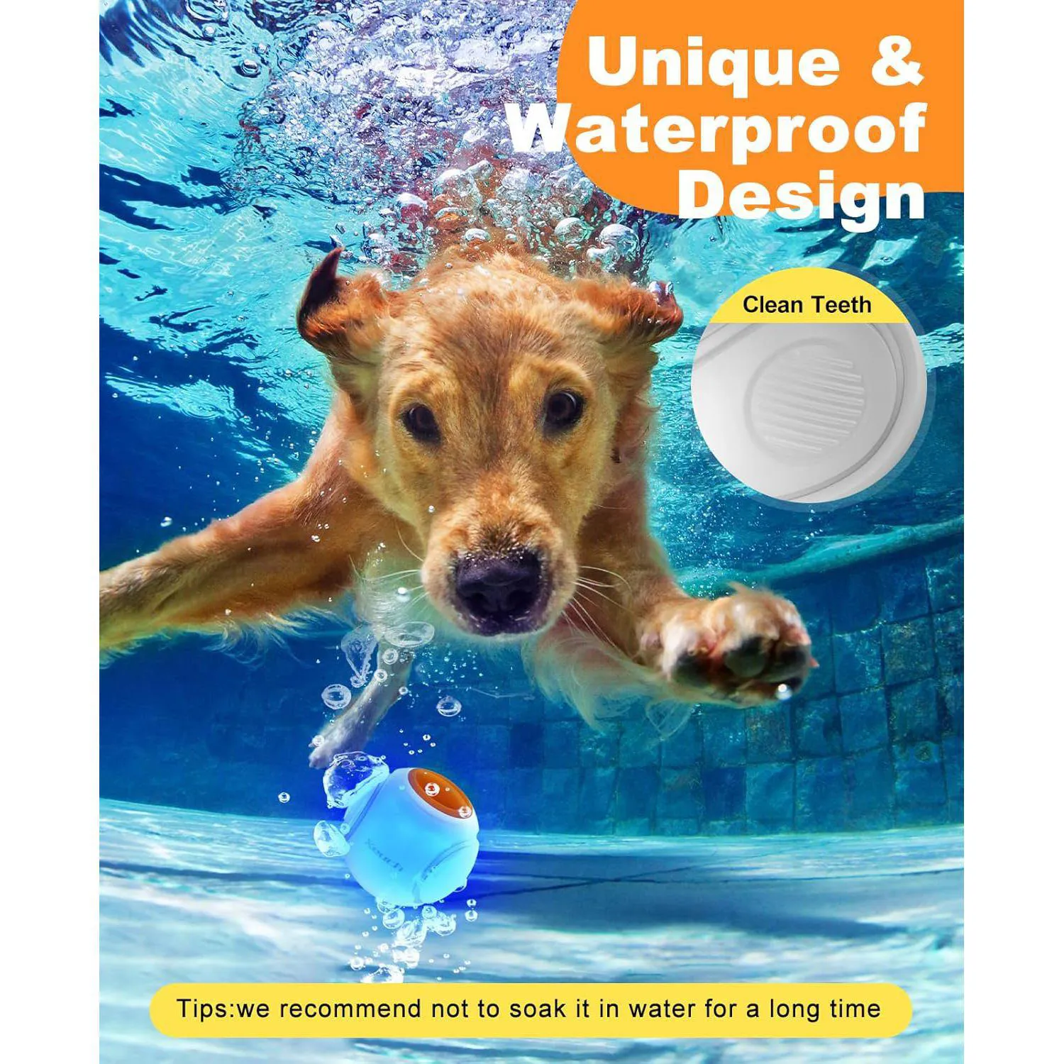 Pelota LED Para Perros Con Aroma Natural Y Carga Rápida Resistente Al Agua 6