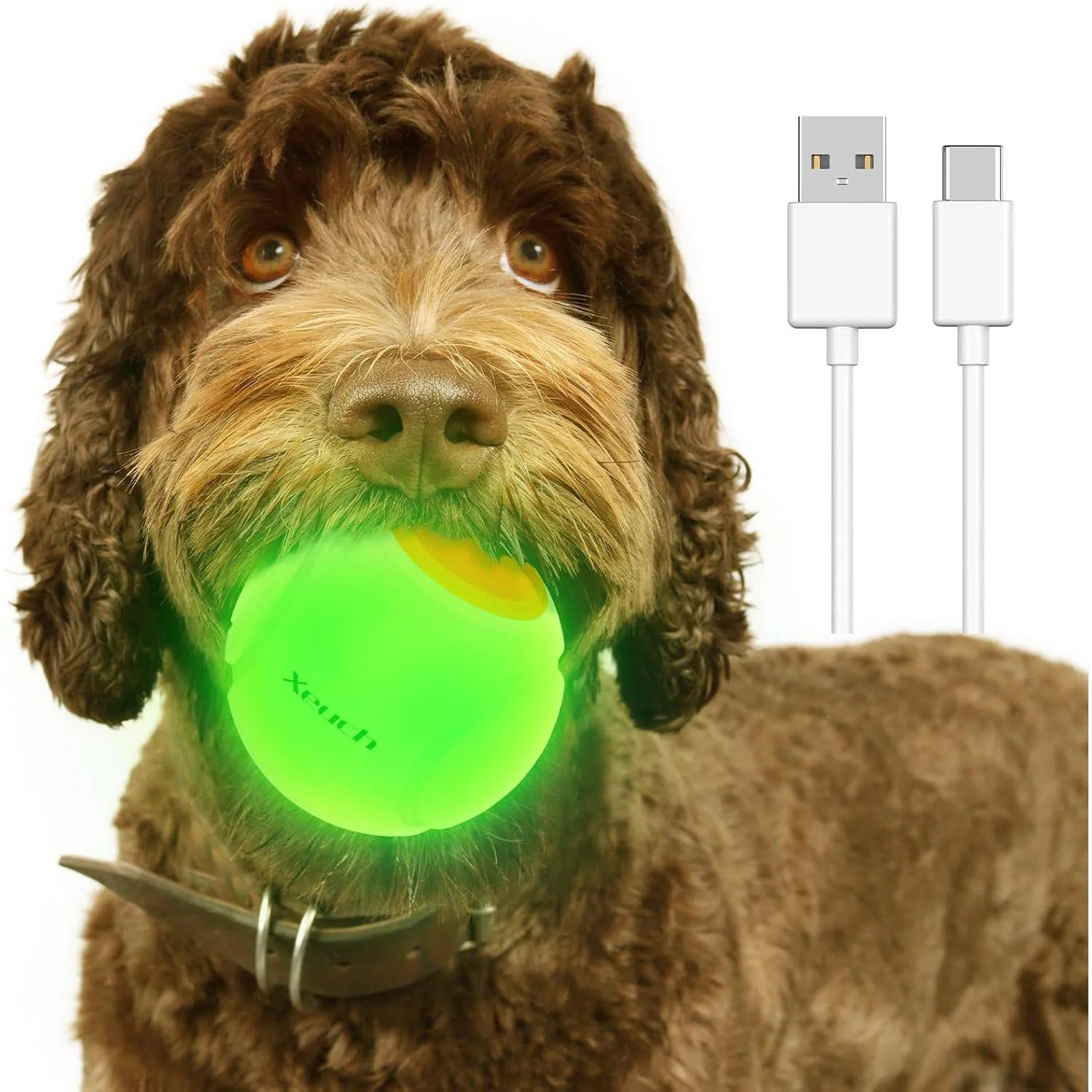Pelota LED Para Perros Con Aroma Natural Y Carga Rápida Resistente Al Agua 8