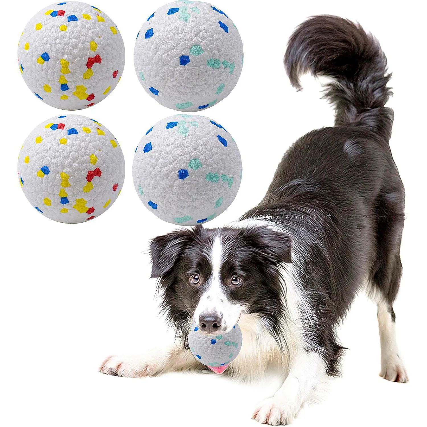 Pelotas Resistentes Para Perros Flotantes Paquete De Cuatro Para Masticadores