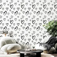 Papel Contac Amiya Diseño Corazones Blanco y Negro