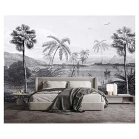 Papel Tapiz MFWFM Vintage Bosque Blanco y Negro