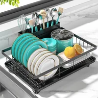 Escurridor de Platos Merrybox Ahorrador de Espacio con Soporte para Utensilios
