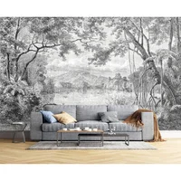 Papel Tapiz Eierme Selva Tropical Blanco Y Negro Autoadhesivo Y Resistente
