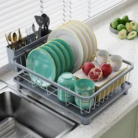 Escurridor de Platos con Bandeja y Soporte Removible para Ahorro de Espacio