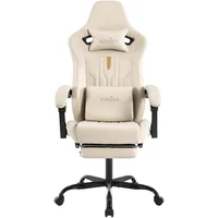 Silla SUKIDA Gamer Ergonómica con Masaje Reclinable y Reposapiés Integrado