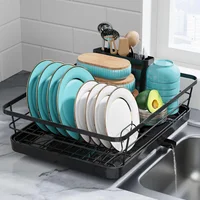 Escurridor de Platos de Acero Inoxidable con Bandeja para Cocina