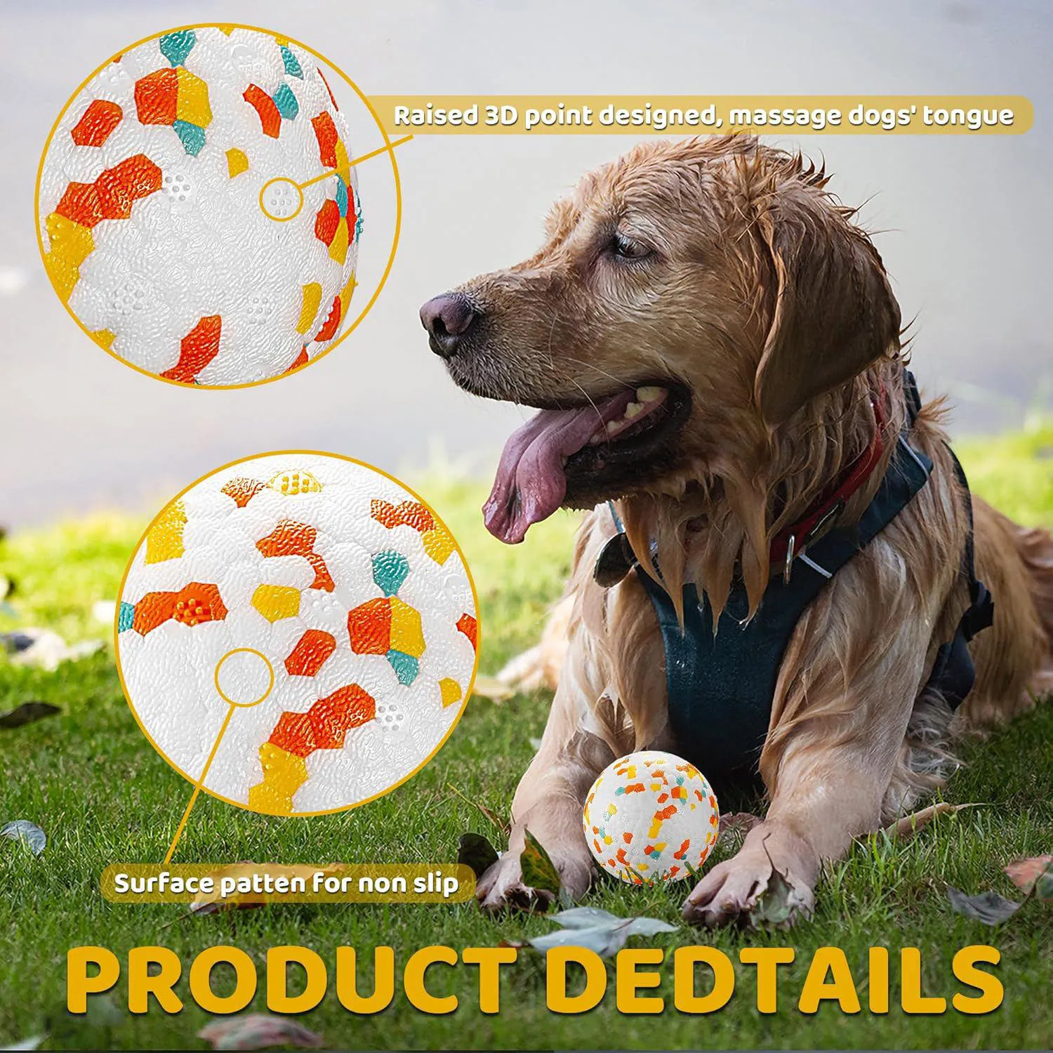 Pelota Resistente Para Perros Masticadores Agresivos Con Alta Elasticidad 3