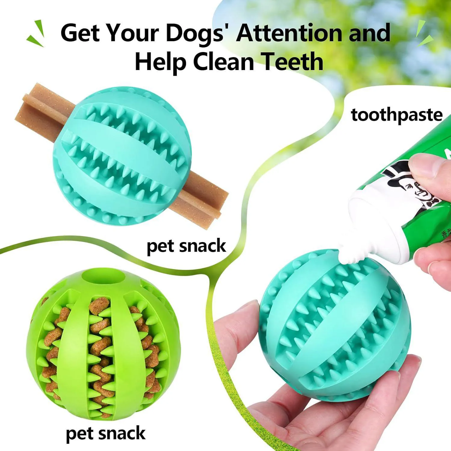Pelota De Goma Para Perros Bojafa Con Dispensador De Golosinas Y Diseño Resistente 3