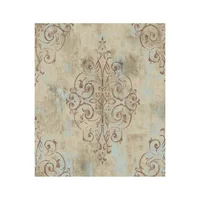 Papel Tapiz Vintage Damasco HAOKHOME Amarillo Azul Marrón