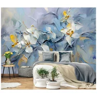 Papel Tapiz Mural Floral en Relieve de Acuarela