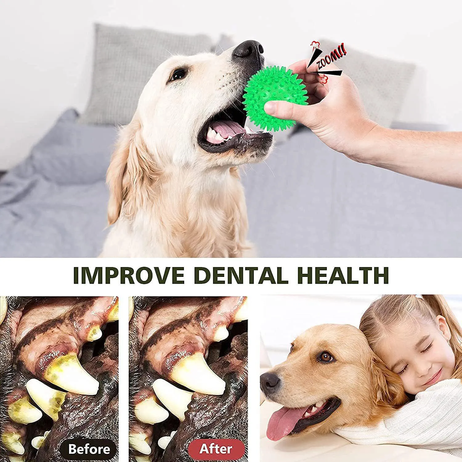 Pelotas Chirriantes Para Perros Paquete De 6 Flotantes Con Textura Para Dentición 3