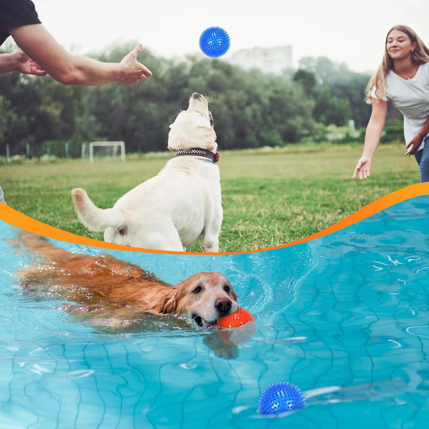 Pelotas Chirriantes Para Perros Paquete De 6 Flotantes Con Textura Para Dentición 7