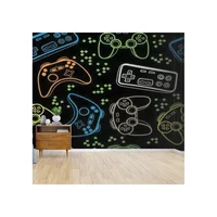Papel Tapiz Gaming Brillante En Lienzo