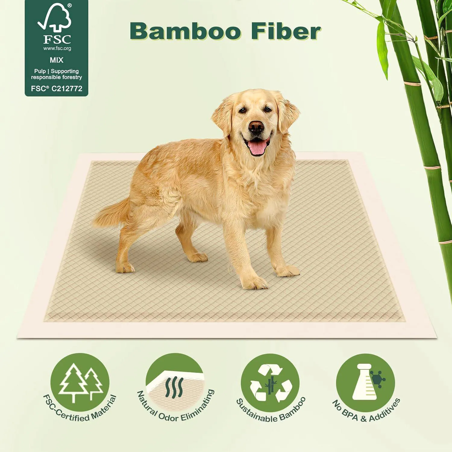 Almohadillas XL de Bambú para Cachorros con Control de Olores y Adhesivo Seguro