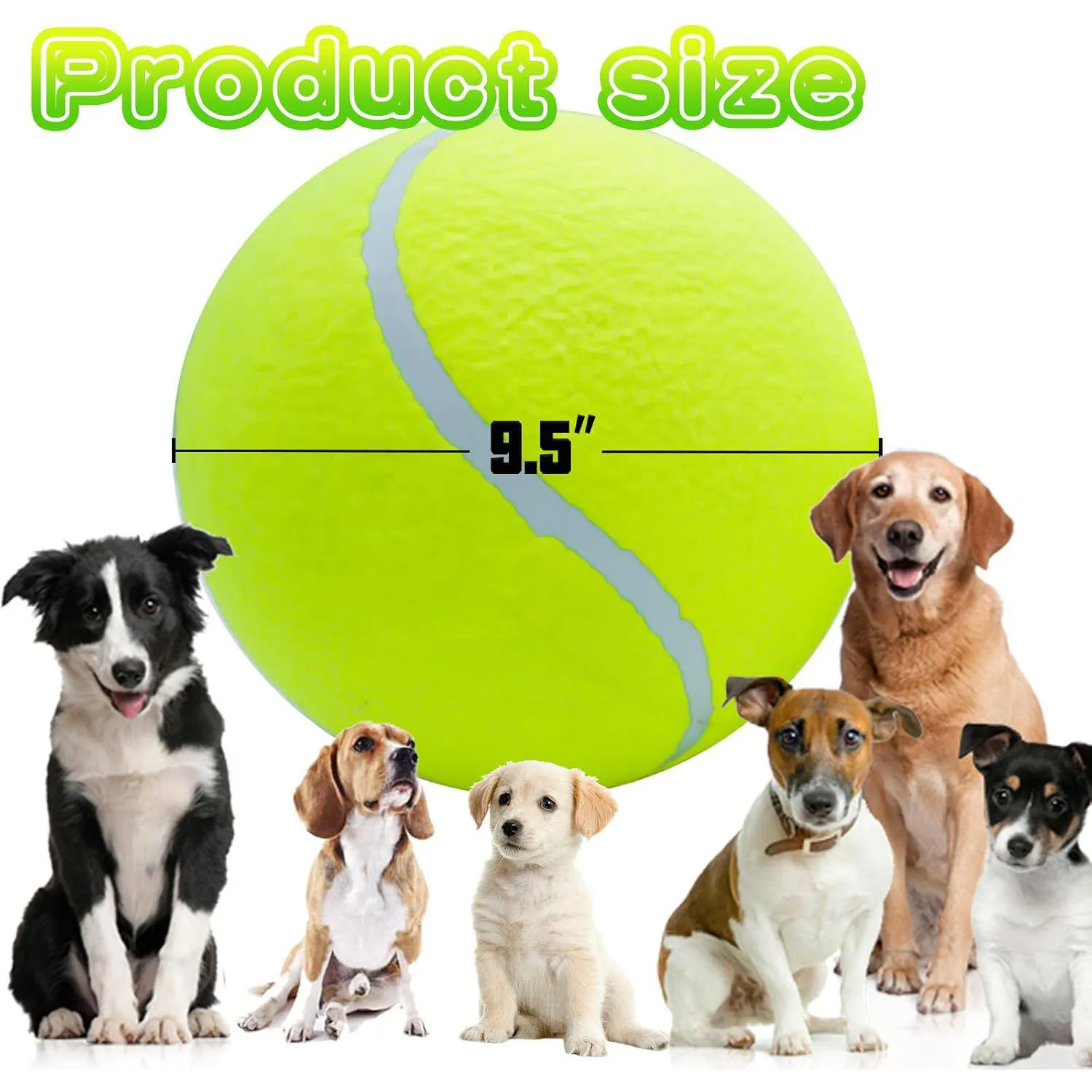 Pelota De Tenis Gigante Para Perros De 24 Cm Con Aguja De Inflado Para Juegos Al Aire Libre 3