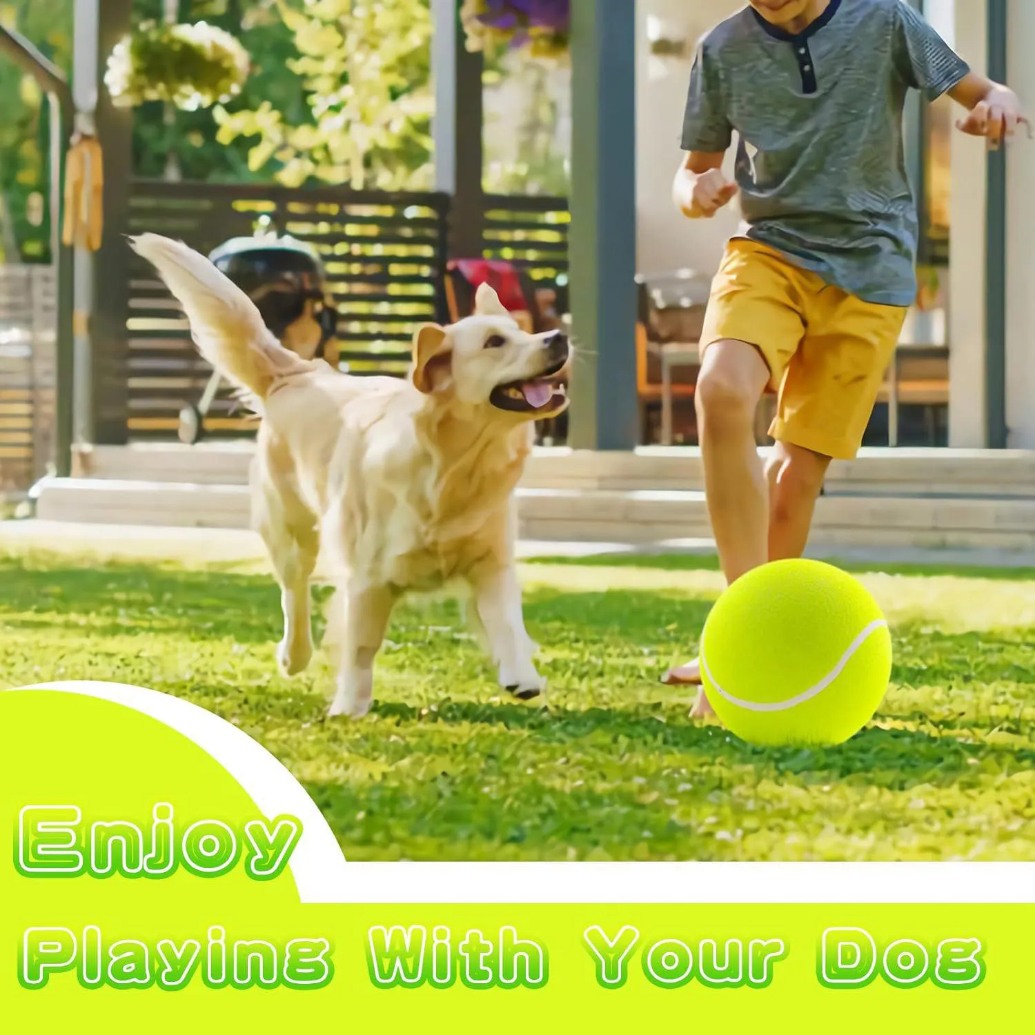 Pelota De Tenis Gigante Para Perros De 24 Cm Con Aguja De Inflado Para Juegos Al Aire Libre 5