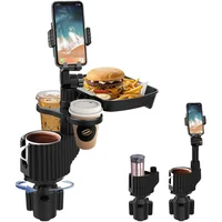 Bandeja Ajustable Para Portavasos De Auto Con Soporte De Teléfono Y Mesa