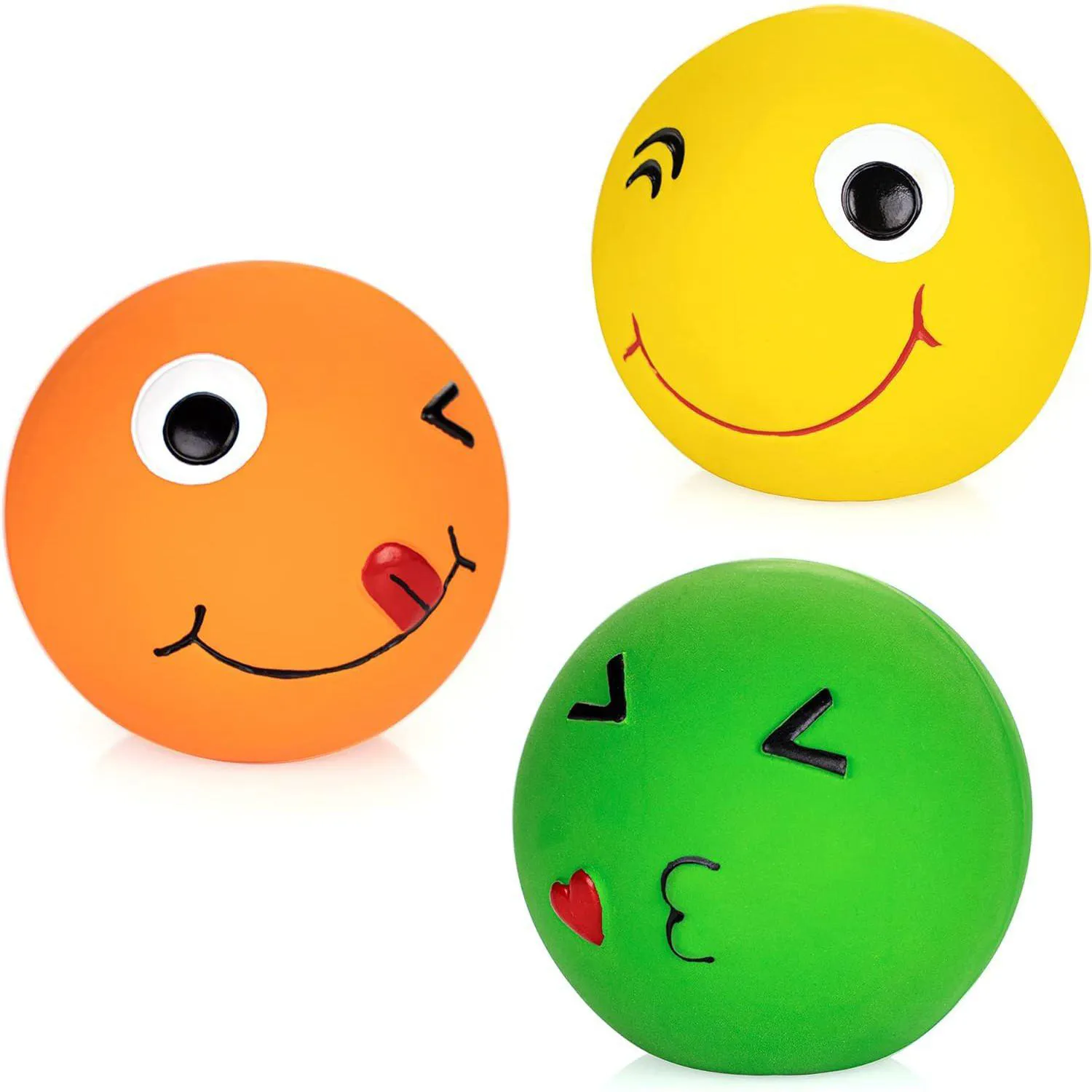 Pelotas De Látex Para Perros CHIWAVA Paquete De Tres Con Sonido Chirriante