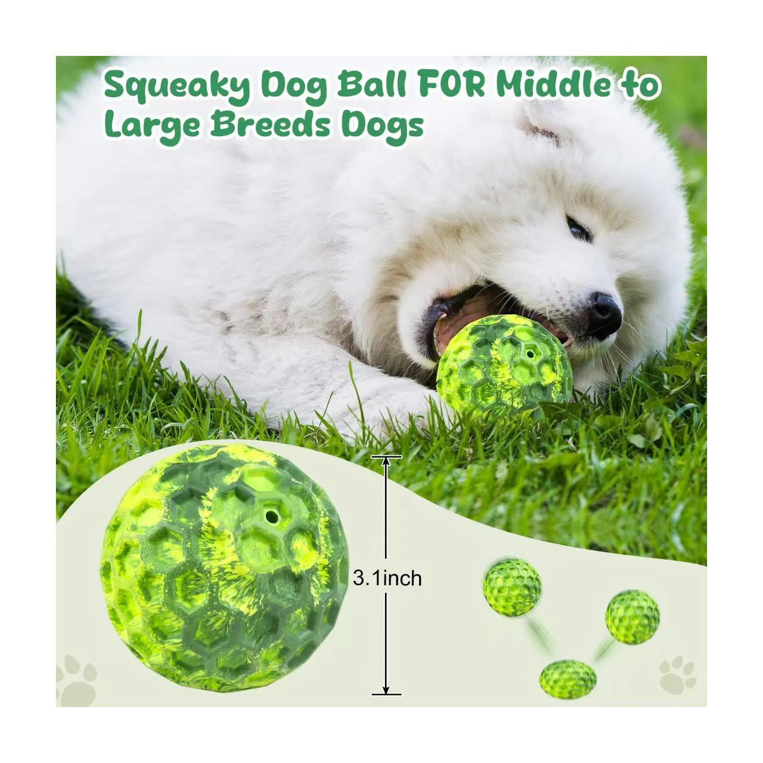 Pelota Chirriante Para Perros Resistente Con Sabor A Carne Ideal Para Masticadores