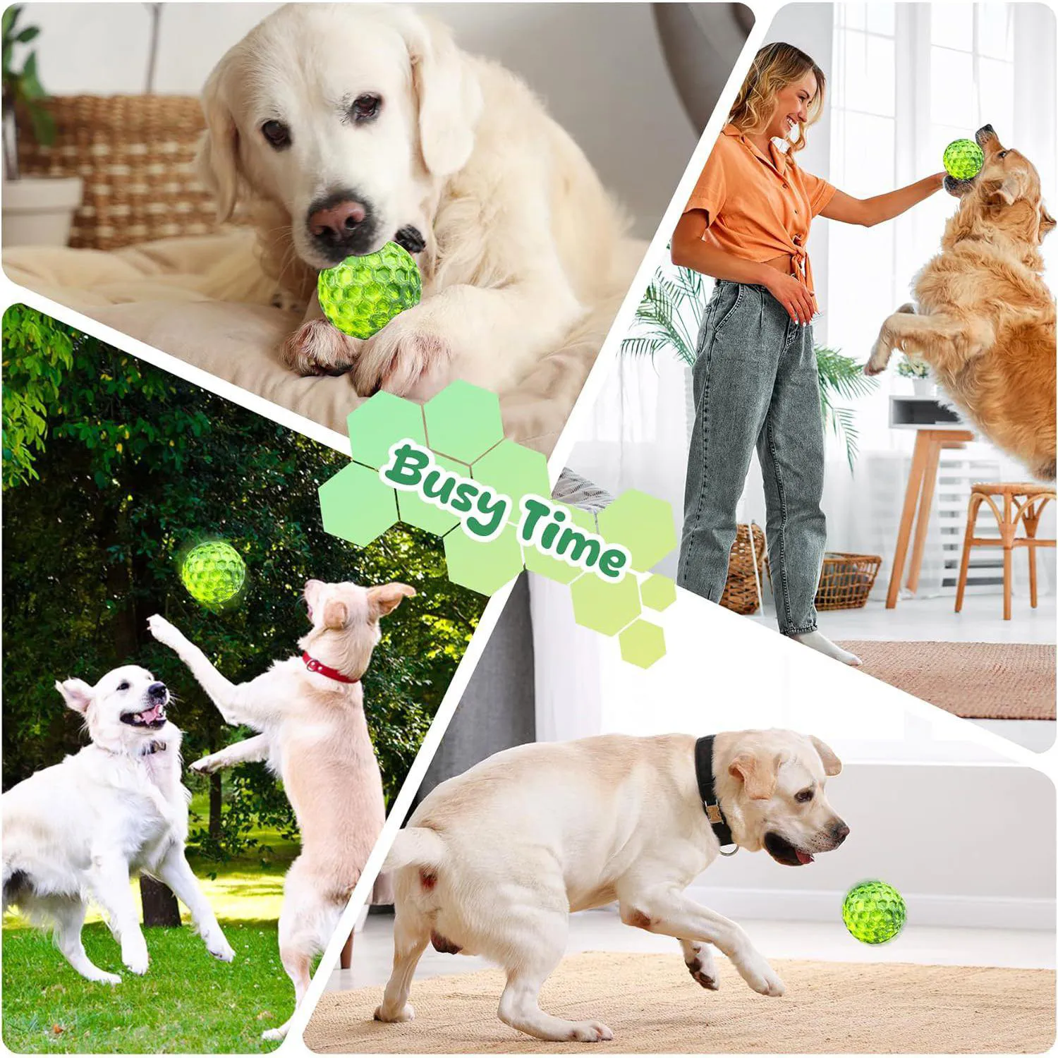 Pelota Chirriante Para Perros Resistente Con Sabor A Carne Ideal Para Masticadores 7