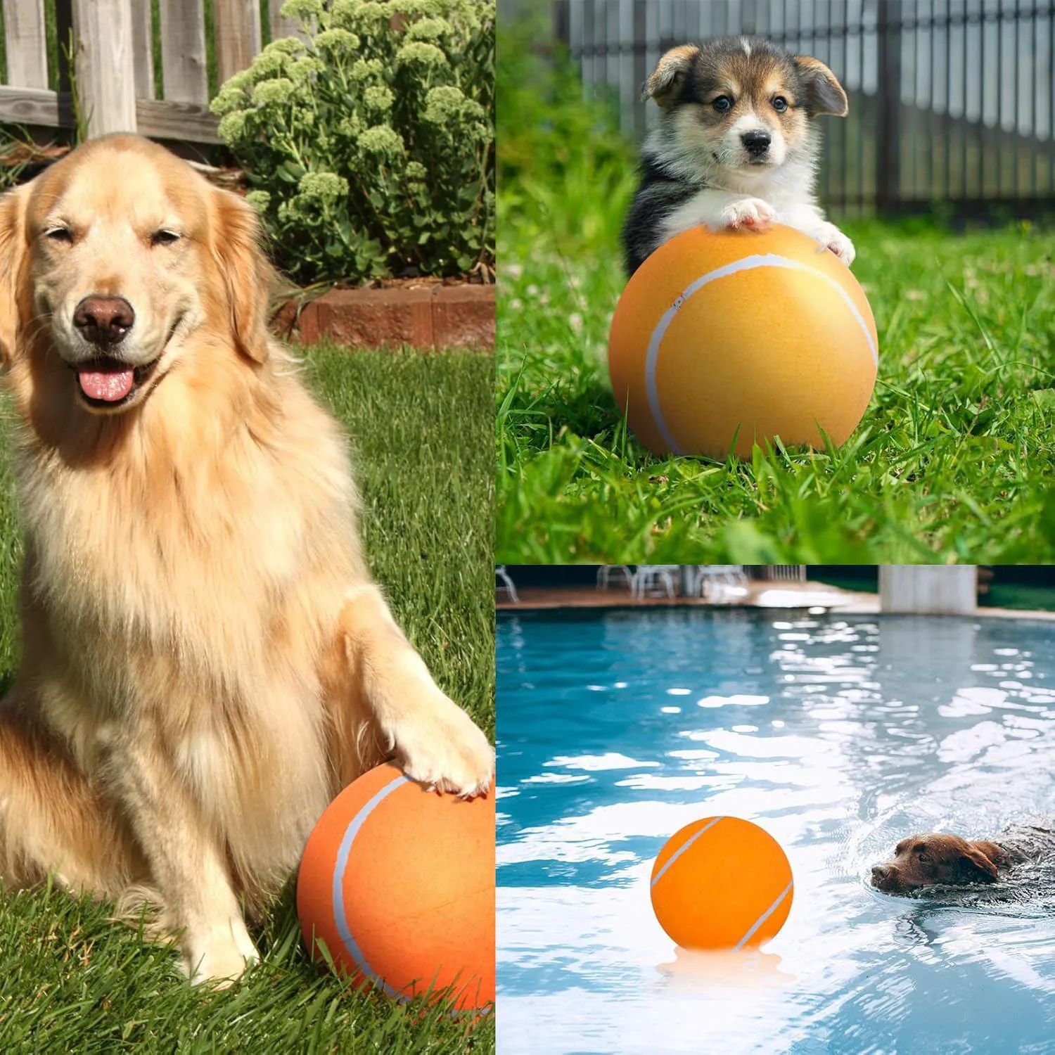 Pelota de Tenis Gigante para Perros Juguete Resistente para Juegos al Aire Libre 5