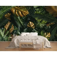 Papel Tapiz MFWFM Tropical Hoja de Plátano Seda No Autoadhesivo