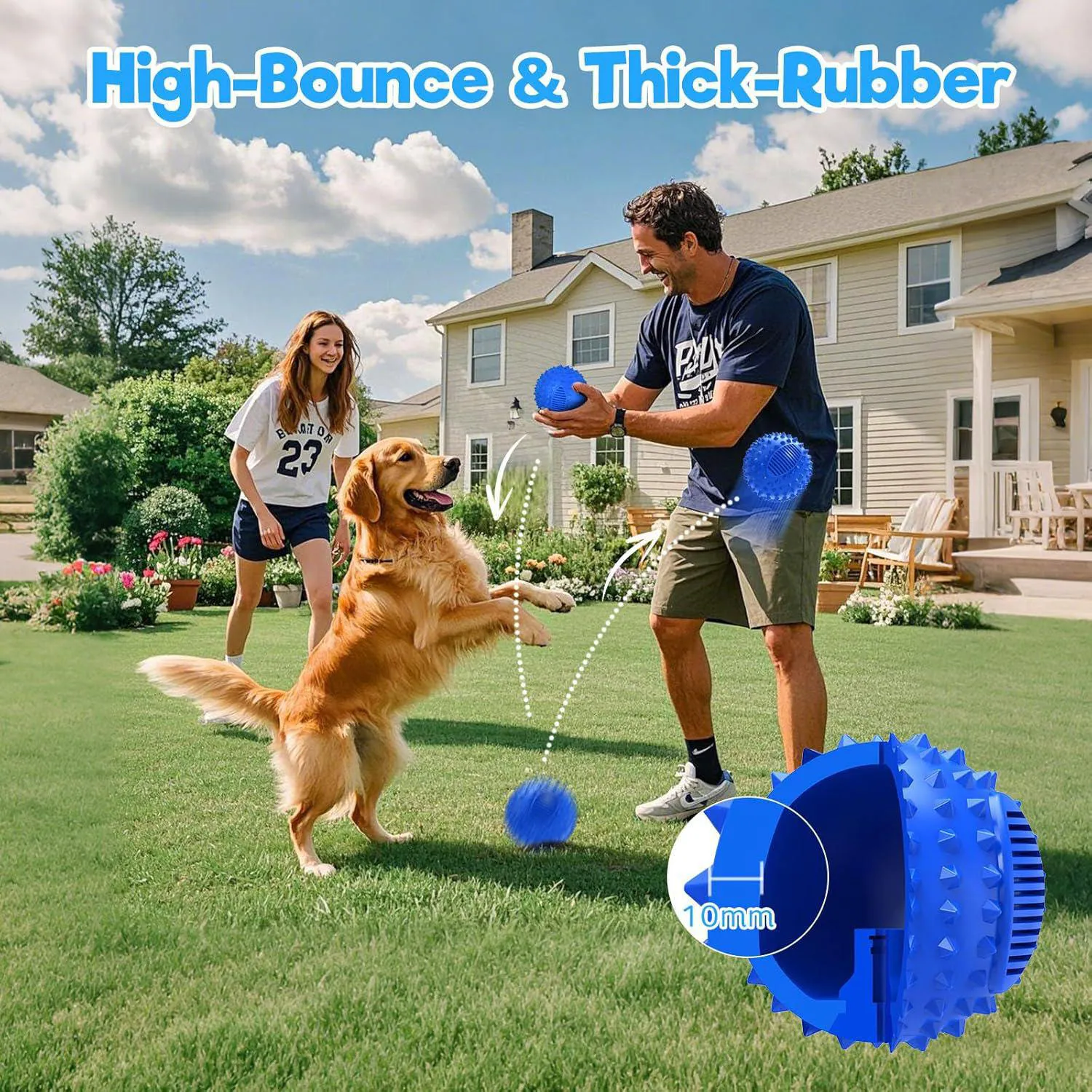 Pelota Chirriante Para Perros Petizer Resistente Flotante Con Sabor A Carne