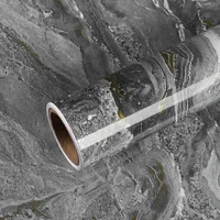 Papel Contac Mármol Líquido VEELIKE Gris Dorado Autoadhesivo