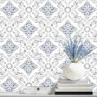 Papel Tapiz Lenify Bohemio Azul Autoadhesivo Para Paredes