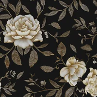 Papel Contact Autoadhesivo Floral Dorado Y Blanco Decorativo Para Muebles