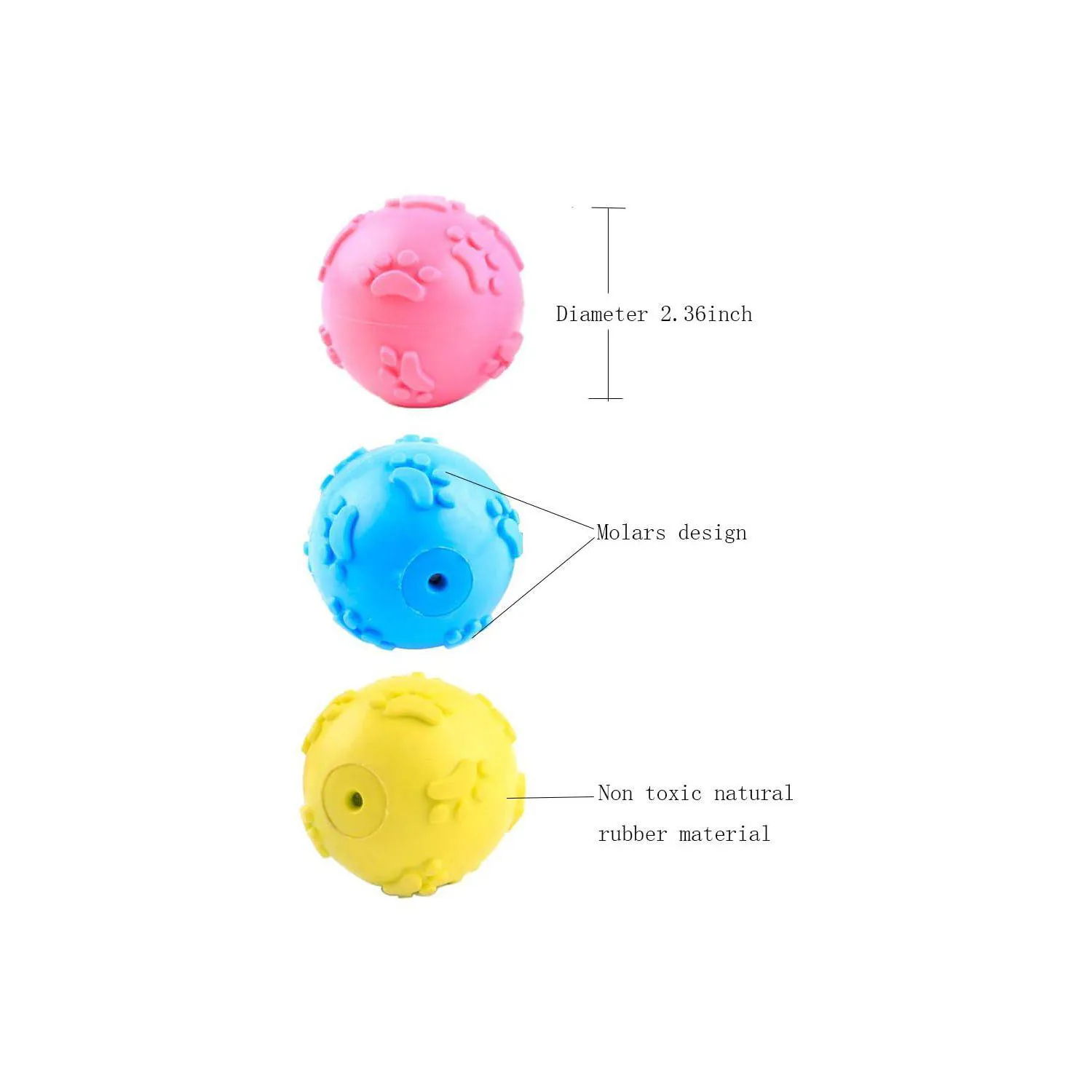 Pelotas Chirriantes Para Perros Paquete De 3 De Goma Natural Flotantes Y Seguras