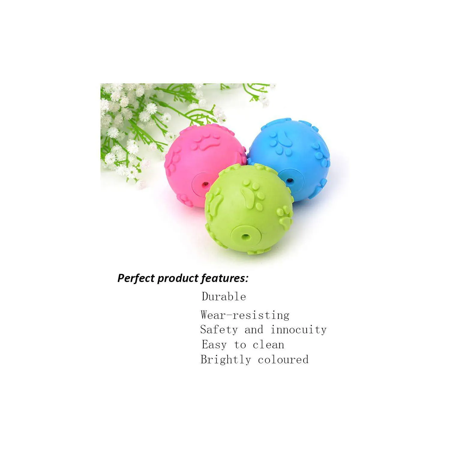 Pelotas Chirriantes Para Perros Paquete De 3 De Goma Natural Flotantes Y Seguras 3