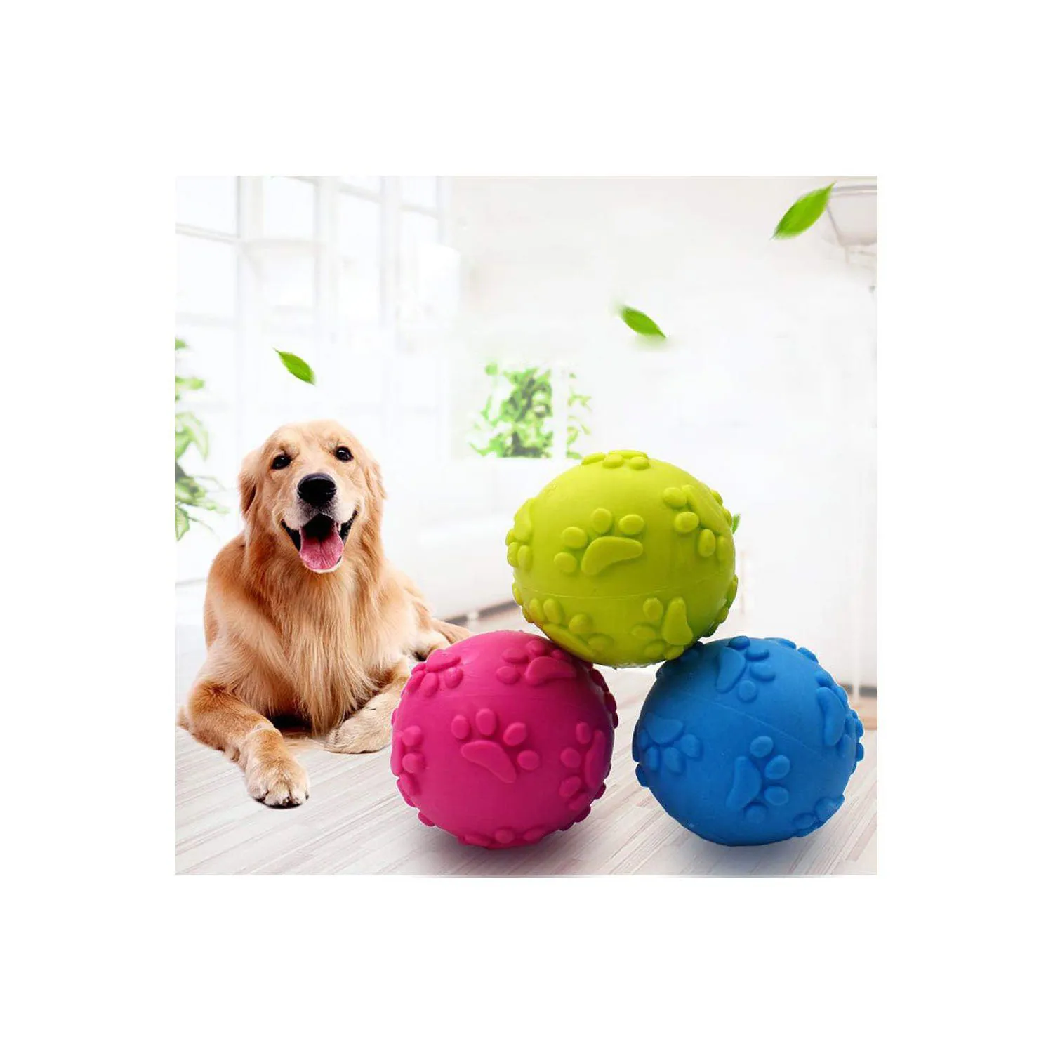 Pelotas Chirriantes Para Perros Paquete De 3 De Goma Natural Flotantes Y Seguras 7