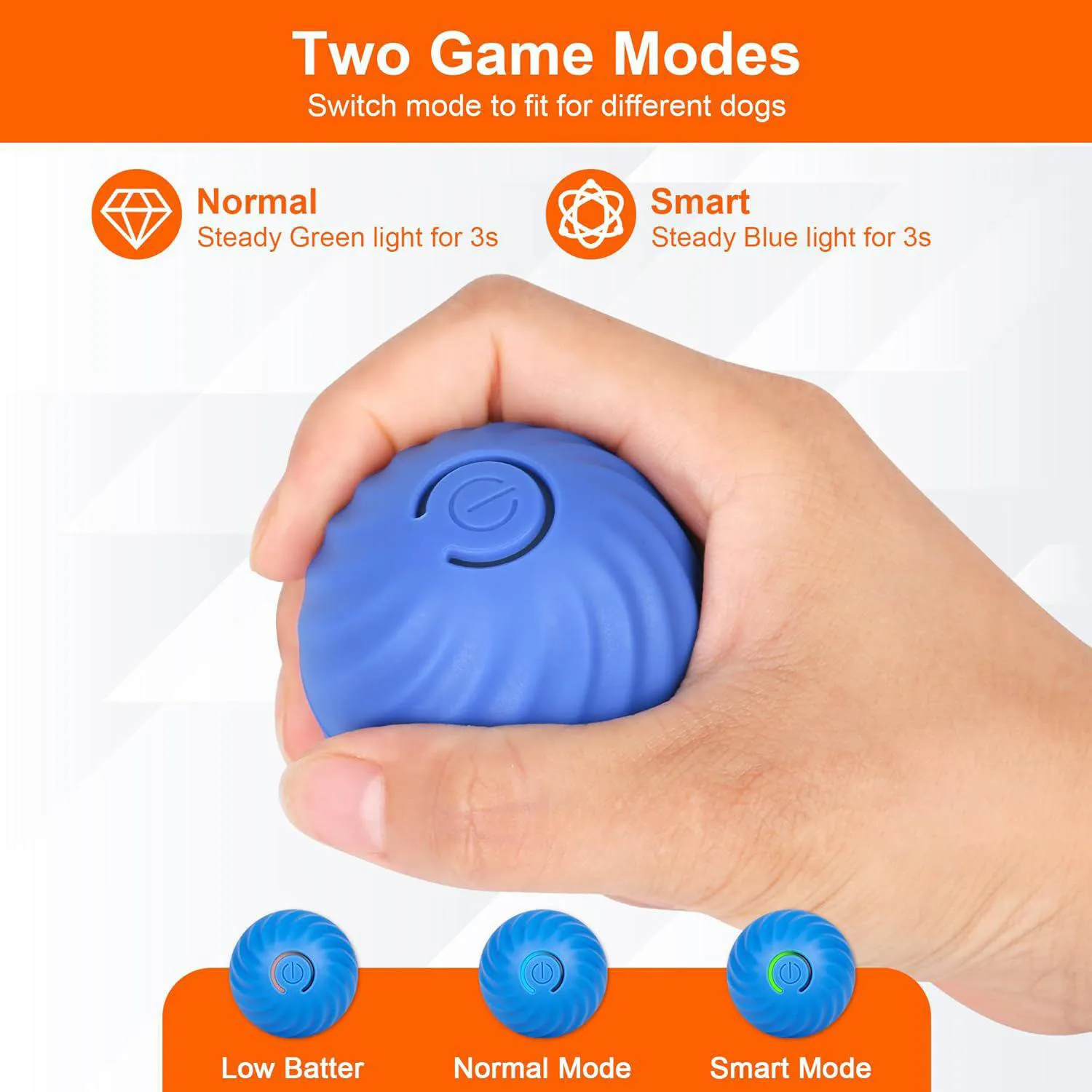 Pelota Inteligente Para Perros Con Rebote Automático Y Rotación Recargable 3