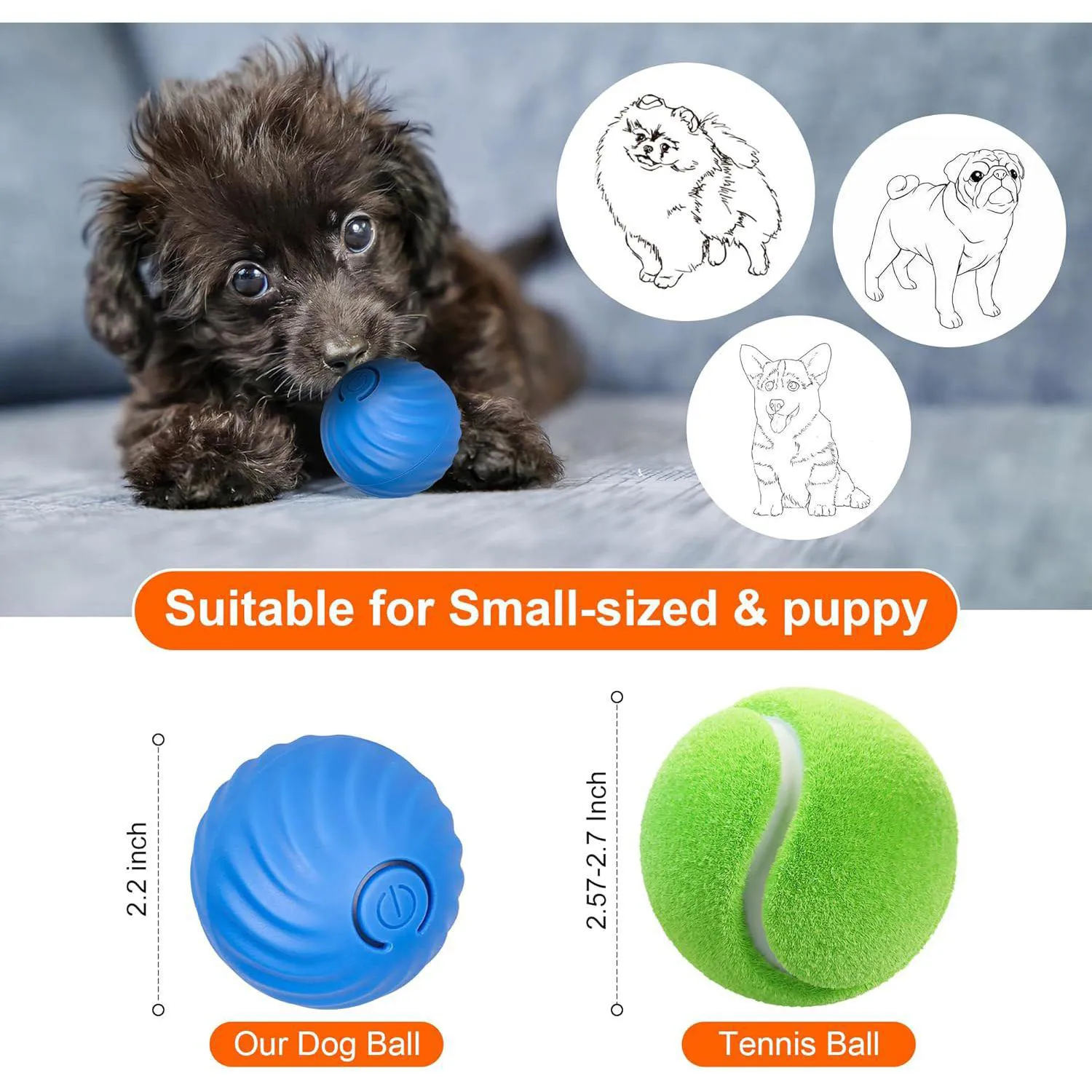 Pelota Inteligente Para Perros Con Rebote Automático Y Rotación Recargable 5