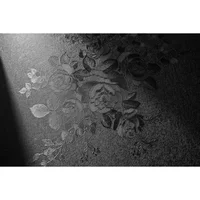 Papel Contact Autoadhesivo Floral Negro Con Relieve