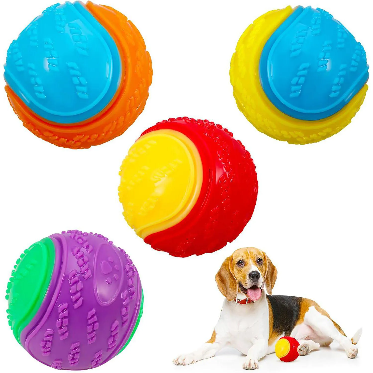 Pelotas Chirriantes para Perros Paquete de 4 Resistentes para Juego y Entrenamiento