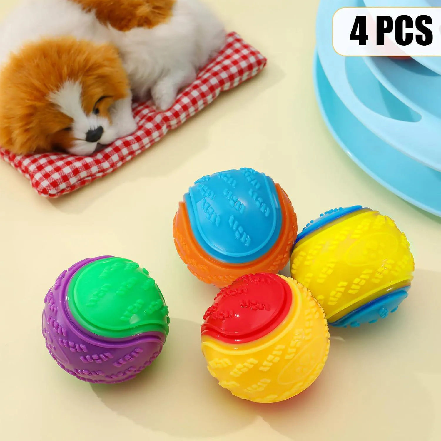 Pelotas Chirriantes para Perros Paquete de 4 Resistentes para Juego y Entrenamiento 7